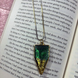 Green & Gold Arrowhead Pendant