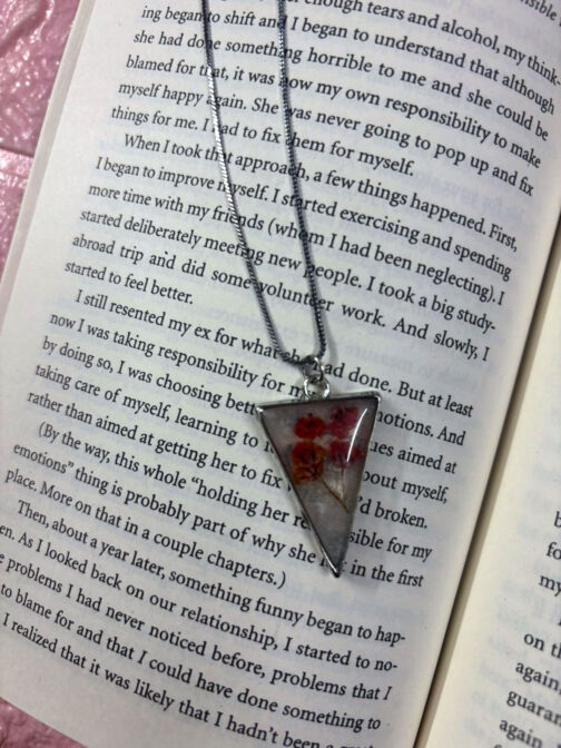 Pink Flower Resin Pendant