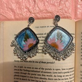 Blue and Pink Resin Earring