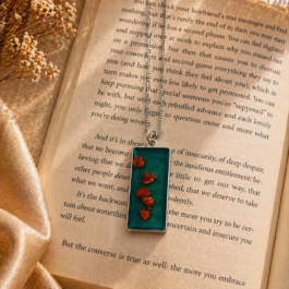 Amber Bloom Resin Pendant Necklace