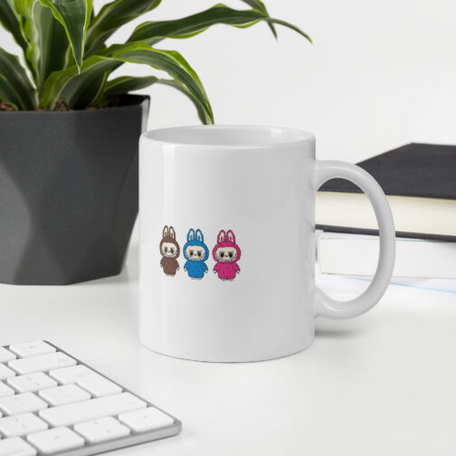 Labubu Trio Bunny Ceramic Mug - Image 3
