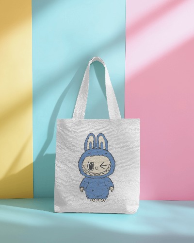 Labubu Bunny Blue Tote Bag