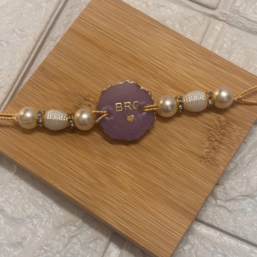 Bro Heart Pearl Resin Rakhi