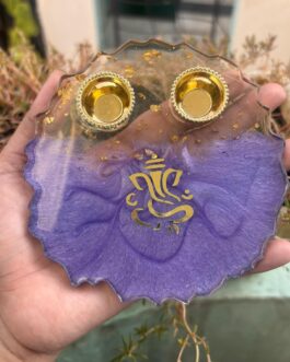 Handmade Purple Resin Pooja Thali