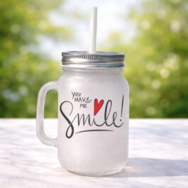 Smile Spark Frosted Glass Jar