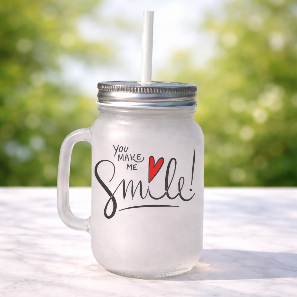 Smile Spark Frosted Glass Jar