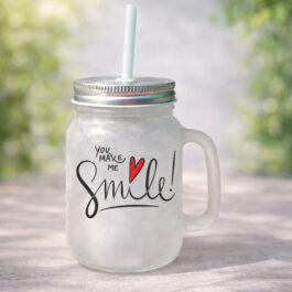 Smile Spark Frosted Glass Jar